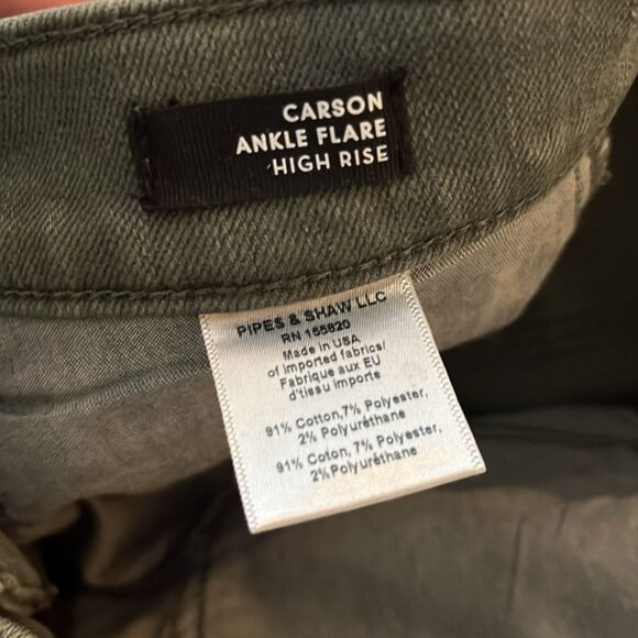 Veronica Beard Carson Ankle Flare High Rise, Green Garden Topiary, size 31 - Picture 8 of 11